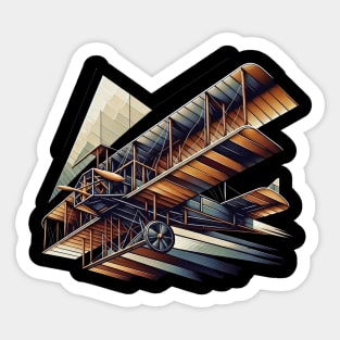 Wright Brothers Flight | Geometric Wright Flyer Tee Sticker